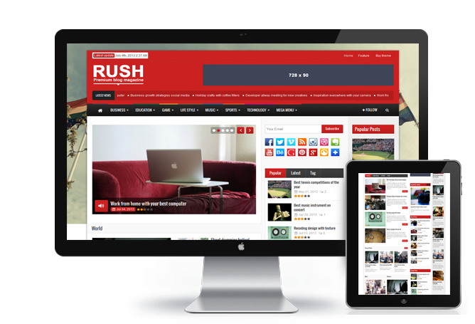 Rush 博客杂志 WordPress主题模板-云模板