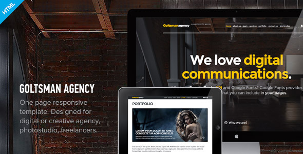 Goltsman Agency v1.0.1 - One Page Responsive Template-云模板
