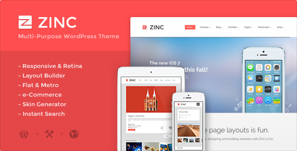 Zinc 多用途 WordPress主题模板-云模板