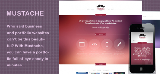 Mustache 作品展示/商务 WordPress主题模板-云模板
