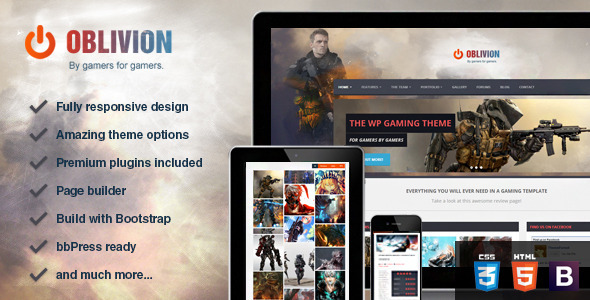 一个 Oblivion 游戏 WordPress主题-云模板
