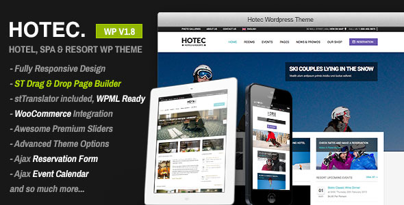 Hotec - Responsive Hotel Spa & Resort WP Theme-云模板
