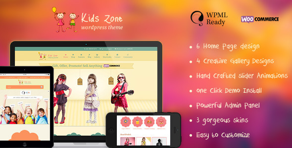 Kids Zone 妇幼母婴商城 WordPress主题-云模板
