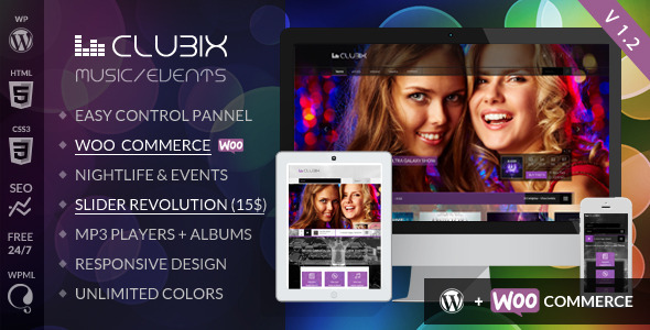 Clubix v2.3.0 - 酒吧音乐俱乐部WordPress主题-云模板
