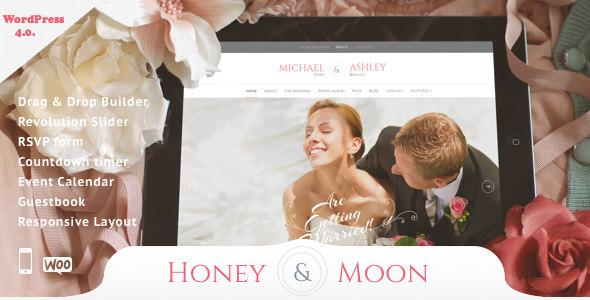 Honeymoon & Wedding 婚礼婚庆策划WordPress主题-云模板