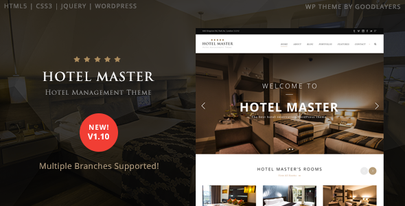 Hotel Master 酒店预订WordPress主题-云模板