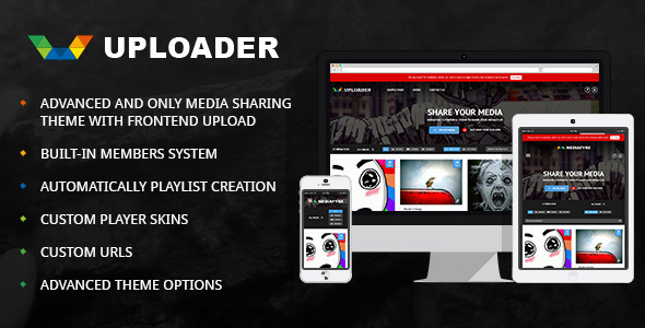 Uploader 媒体分享网站模板WordPress主题-云模板