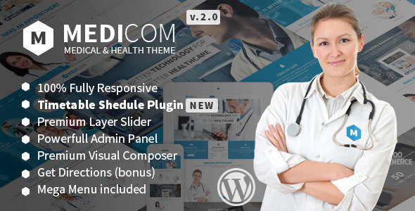 Medicom - 医疗卫生健康诊所WordPress主题-云模板