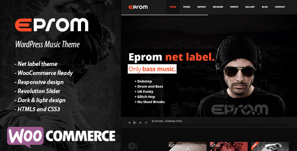 Eprom 音乐制作乐队模板WordPress主题-云模板