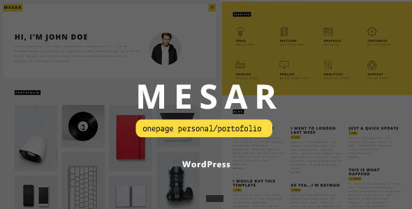 Mesar 单页作品展示 WordPress主题-云模板