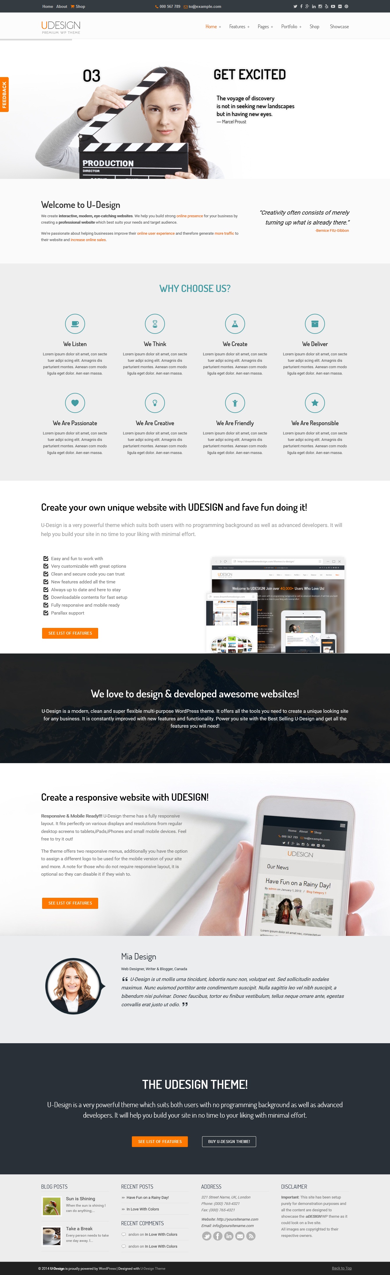 U-Design 大气简洁企业WordPress主题-云模板